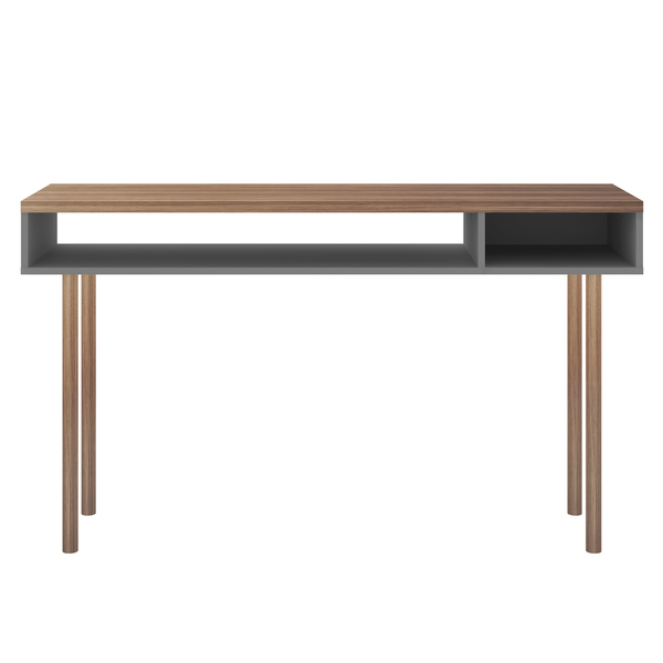 Manhattan Comfort Rectangle Windsor 47.24 Console Accent Table in Grey and Nature, 47.24 W, 14.17 L, 30.71 H, Nature 4LC3
